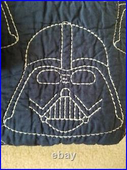 Pottery Barn Kids Star Wars Darth Vader stitched quilt TWIN with pillow case