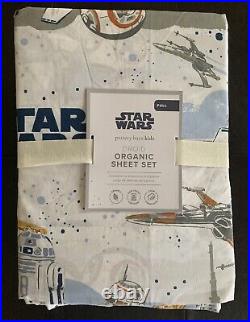 Pottery Barn Kids Star Wars Droid 100% Organic FULL Sheet Set New With Tags