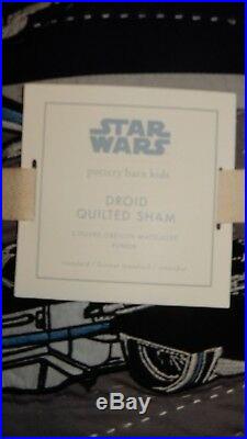 Pottery Barn Kids Star Wars Droid Twin Quilt + Standard Pillow Sham
