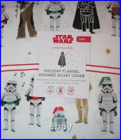 Pottery Barn Kids Star Wars Holiday Flannel Duvet Cover Twin 68 X 86 Christmas