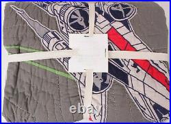 Pottery Barn Kids Star Wars X-Wing Tie Fighter FQ quilt, full queen f/q