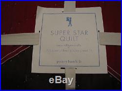 Pottery Barn Kids Super Star Quilt Full Queen Brown Red SOLD OUT Brand New