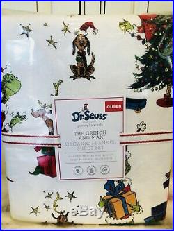 Pottery Barn Kids Teen Grinch CHRISTMAS QUILT Queen Sheet Set Shams Pillow Set