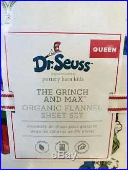 Pottery Barn Kids Teen Grinch CHRISTMAS QUILT Queen Sheet Set Shams Pillow Set