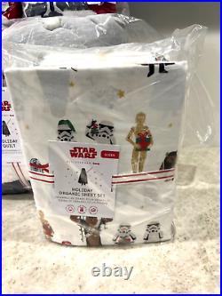 Pottery Barn Kids Teen Star Wars HOLIDAY Christmas QUEEN quilt shams sheet set