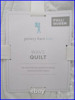 Pottery Barn Kids Textured Waves Recycled Microfiber Quilt Full Queen White 312E