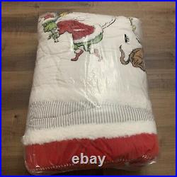 Pottery Barn Kids The Grinch Full Queen Quilt Christmas Holiday Decor Dr Seuss