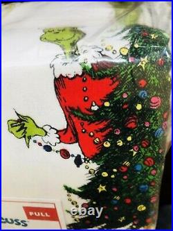 Pottery Barn Kids The Grinch & Max Cotton Full Sheet Set Flannel Christmas