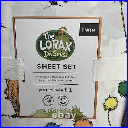 Pottery Barn Kids The Lorax Dr. Seuss Twin Sheet Set Plus Extra Pillowcase