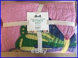 Pottery Barn Kids The Very Hungry Caterpillar butterfly twin Quilt 1 sham pink