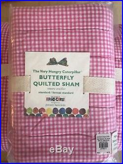 Pottery Barn Kids The Very Hungry Caterpillar butterfly twin Quilt 1 sham pink