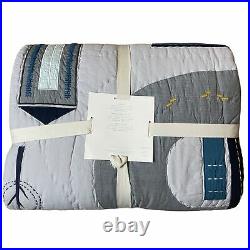 Pottery Barn Kids Things That Go Quilt Twin Blue Vehicles