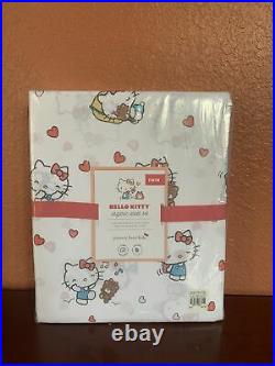 Pottery Barn Kids Twin organic Cotton HELLO kitty Sheet Cats Valentines Hearts