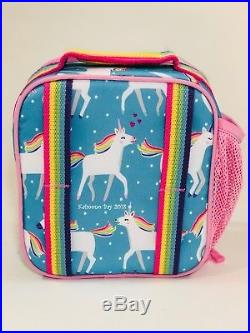 Pottery Barn Kids Unicorn Large Backpack Aqua Lunchbox Water Thermos Girls Set 5