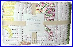 Pottery Barn Kids Vienna Quilt, Elephants, Full/Queen, Hand Quilted 86x86 NEW