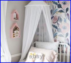 Pottery Barn Kids White Classic Tulle Canopy Nursery Playroom NEW
