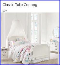 Pottery Barn Kids White Classic Tulle Canopy Nursery Playroom NEW