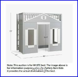 Pottery Barn Kids White Loft Bunk Twin Bed Cottage Girl Toddler Playhouse