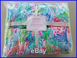 Pottery Barn Kids Wholecloth Lilly Pulitzer Mermaid Cove Multi Twin Quilt #3090