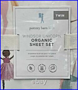 Pottery Barn Kids Windsor Unicorn Ballerina Organic Twin Sheet Set