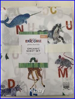 Pottery Barn Kids World of Eric Carle Animals Alphabet Letters Twin Sheet Set