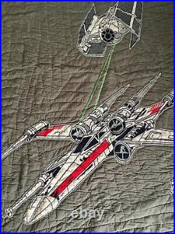 Pottery Barn Kids X-Wing and TIE fighter Star Wars Quilt Comforter Euro Sham