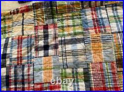 Pottery Barn Kids reversible madras quilt and sham full/queen