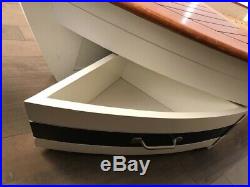 Pottery Barn Kids sail boat bed with trundle memory foam mattress boys vintage