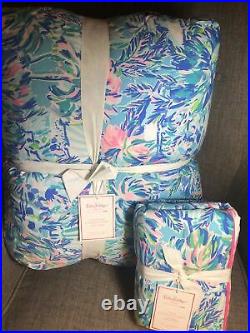 Pottery Barn Lilly Pulitzer Pineapple Party Twin XL Twin Comforter & Euro Sham