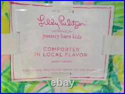Pottery Barn Lilly Pulitzer Reversible Comforter Queen with 2 Standard Shams #321D