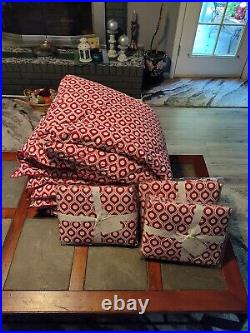 Pottery Barn Lucca Beautiful Red & White Full/Queen Comforter with 3 Shams New