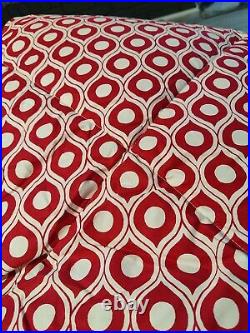 Pottery Barn Lucca Beautiful Red & White Full/Queen Comforter with 3 Shams New