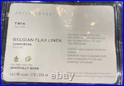 Pottery Barn Midnight Belgian Flax Linen Comforter, Twin, Free Shipping