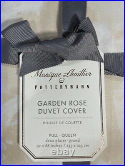 Pottery Barn Monique Lhuillier Garden Rose Sateen Duvet Cover, Full/Queen, Blush