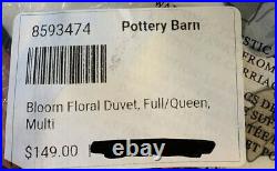 Pottery Barn Multi Bloom Floral Duvet Cover, Full/Queen, Free Shipping