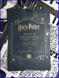 Pottery Barn PB Teen Harry Pottery Daily Prophet Organic King Sheet Set
