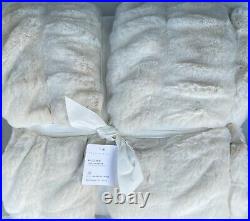 Pottery Barn RUCHED FAUX FUR Throw 60 x 80 Ivory Oversized NWT