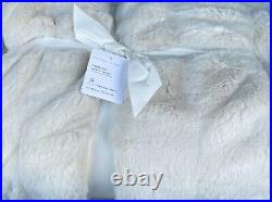 Pottery Barn RUCHED FAUX FUR Throw 60 x 80 Ivory Oversized NWT