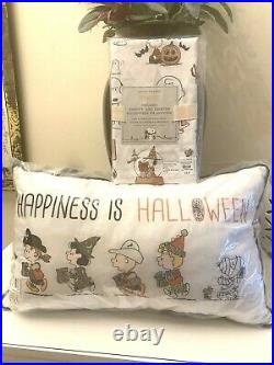 Pottery Barn SET Pillow+case Snoopy pumpkin halloween Charlie Brown holiday gift
