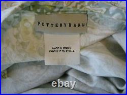 Pottery Barn SIENNA Paisley Blue Green KING Duvet Cover & 2 Standard 1 Euro Sham
