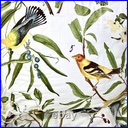 Pottery Barn Spring Sparrow King Duvet Cover 2 Euro Size Pillow Shams Clean Euc