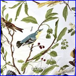 Pottery Barn Spring Sparrow King Duvet Cover 2 Euro Size Pillow Shams Clean Euc