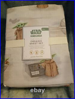 Pottery Barn Star Wars Mandalorian The Child Baby Yoda Sheets Full NWT