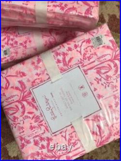 Pottery Barn Swing of Things Sheet Set Pink Full Lilly Pulitzer Palm Beach 4pc