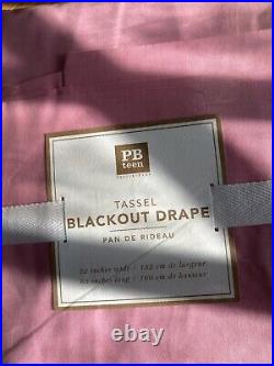 Pottery Barn Teen Blackout Drape 52 W x 63 L Pink Curtain Orange Tassel Set x2