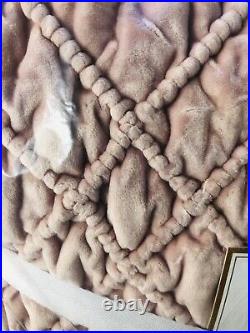 Pottery Barn Teen Chamois Lattice Full Queen Quilt Dusty Rose Pink Soft