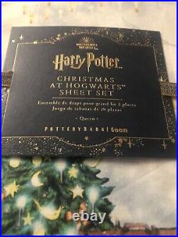 Pottery Barn Teen Christmas At Hogwarts Harry Potter Queen Sheet Set New
