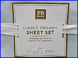 Pottery Barn Teen Classic Organic Cotton Percale Sheet Set Light Blue Full #L57