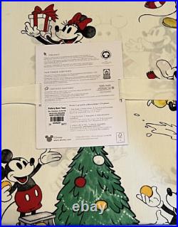Pottery Barn Teen Disney Mickey Mouse Holiday Percale Sheet Set QUEEN New 4 Pcs