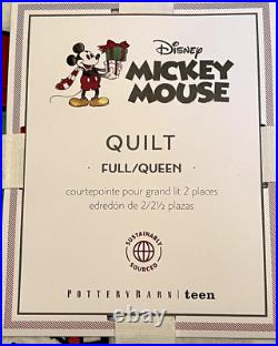 Pottery Barn Teen Disney Mickey Mouse Holiday Quilt Full/Queen 86 x 86 Kids